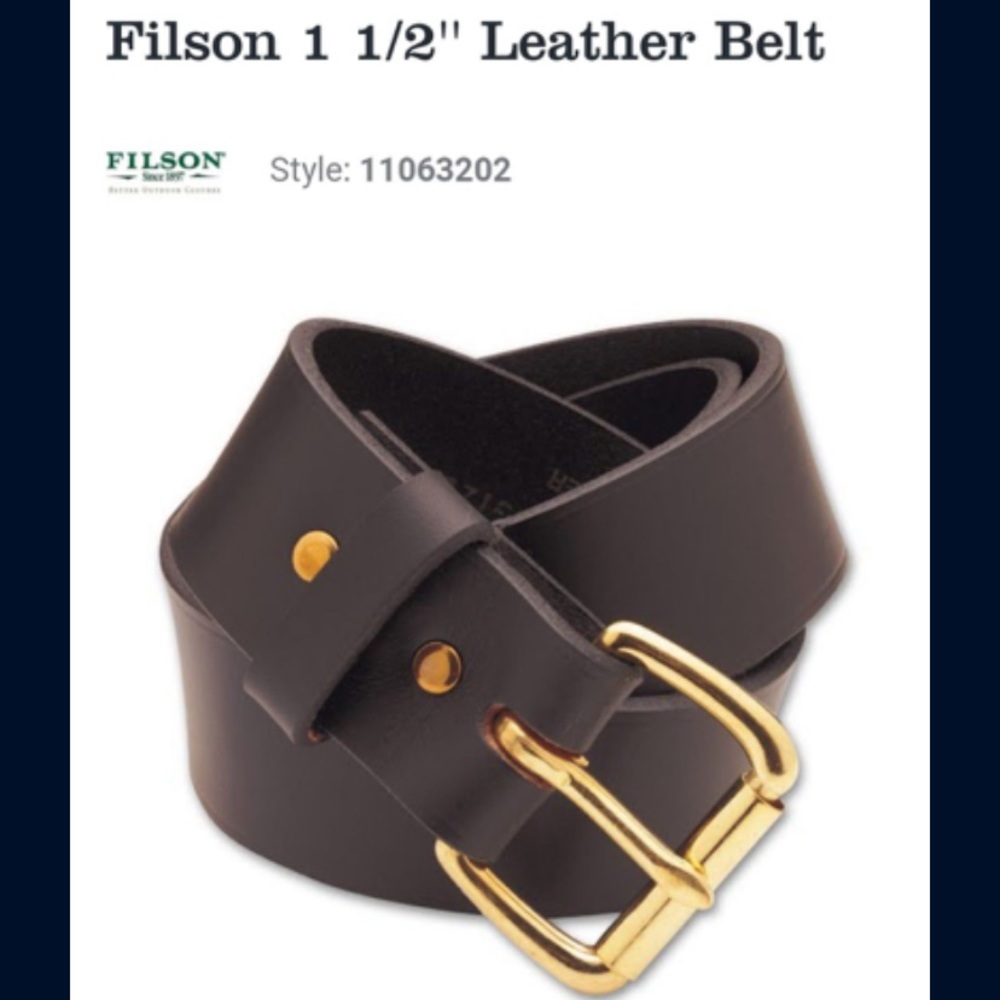 Filson leather belt